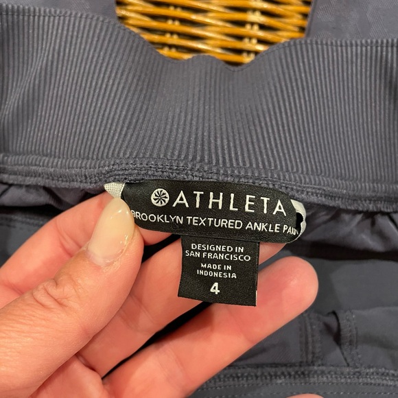 Athleta Brooklyn leopard Textured Ankle Pants. - Picture 3 of 8